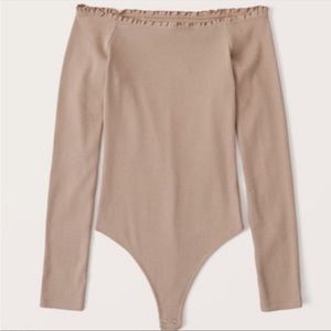 Abercrombie Off the Shoulder Ruffle Trim Bodysuit